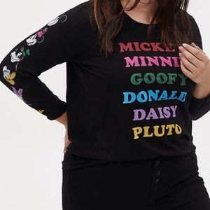 Black and colorful long sleeve tee